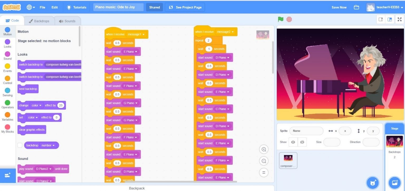 Let’s compose my musical masterpiece in… Scratch, or my variation of